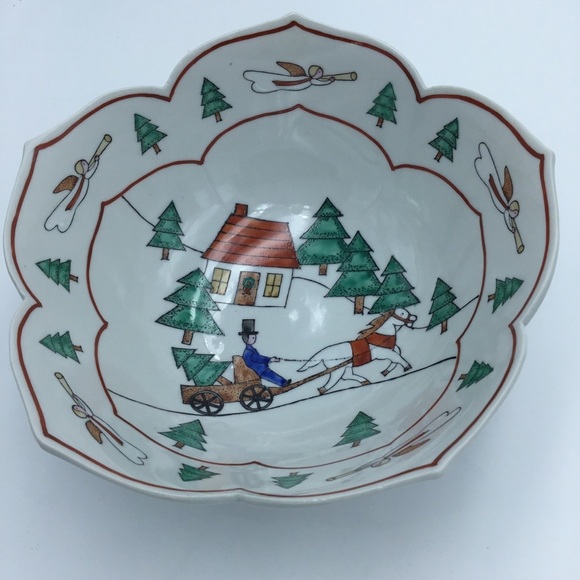 Overjoy Hand-painted Holiday Bowl - Picture 2 of 10
